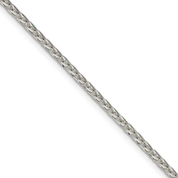 2.5mm Sterling Silver Diamond Cut Solid Spiga Chain Necklace 24 Inch